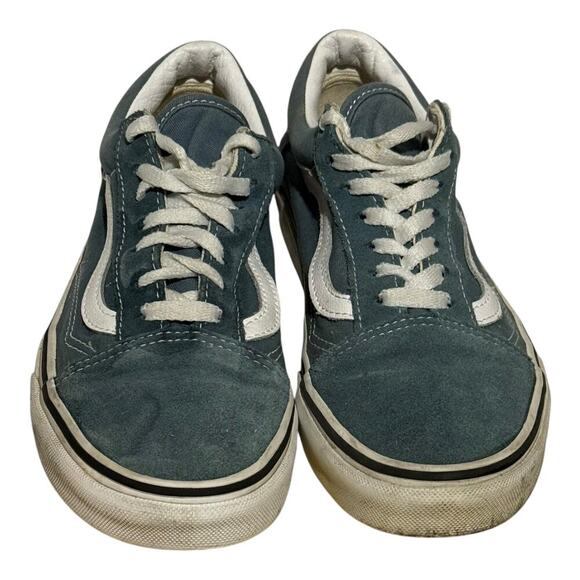 Vans Old Skool Teal Blue Suede Canvas Women’s Size 7 Skate Sneakers - Picture 4 of 8